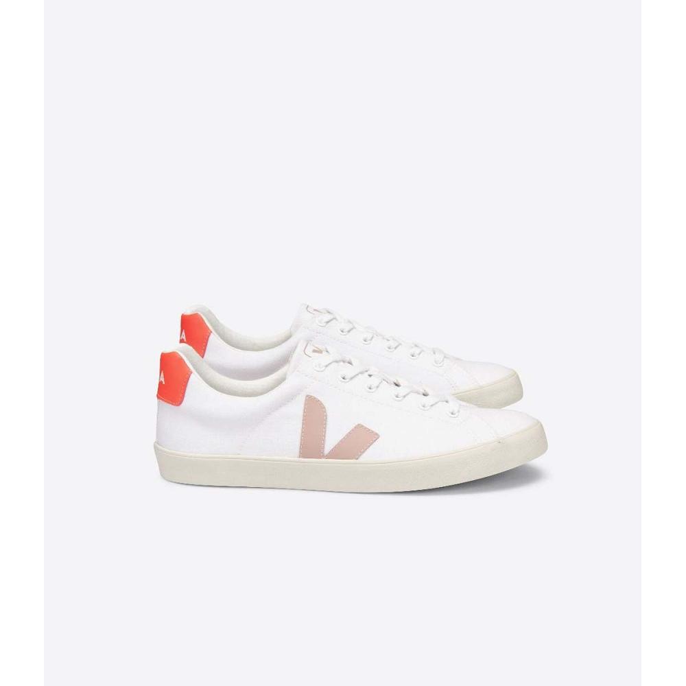 White/Orange Women\'s Veja ESPLAR SE CANVAS Shoes | AU 512XYU